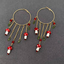 Mushroom Fringe Hoop Earrings-2