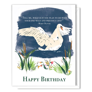 Wild Swan Birthday Card