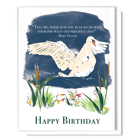 Wild Swan Birthday Card
