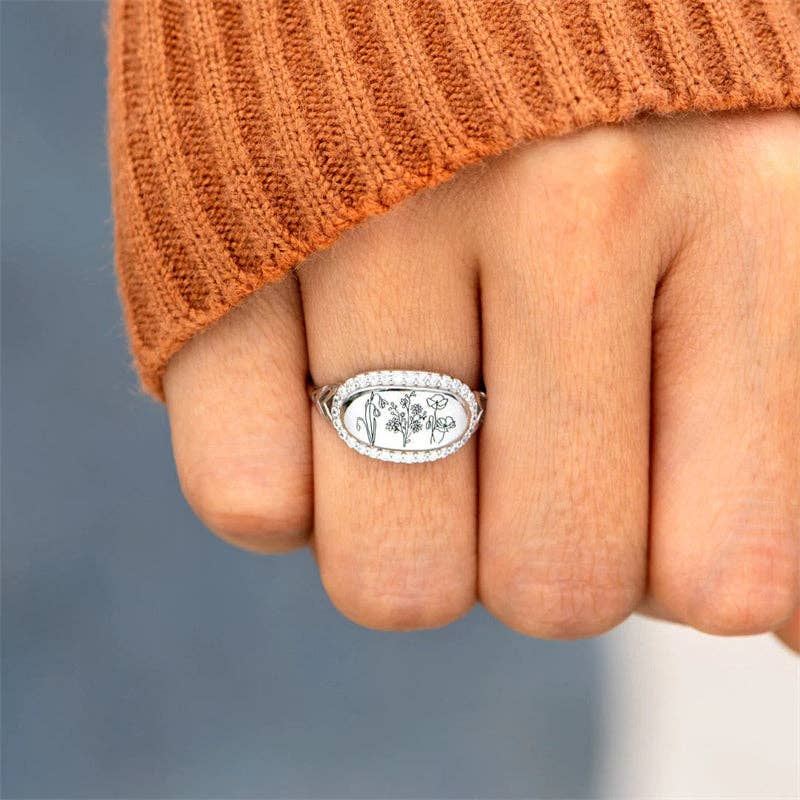 Halo Flower Statement Ring - 0