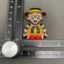Rhinestone Enamel Clown Brooch-4