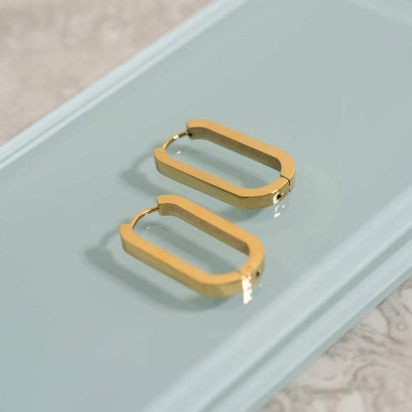 Oval Huggie Earrings