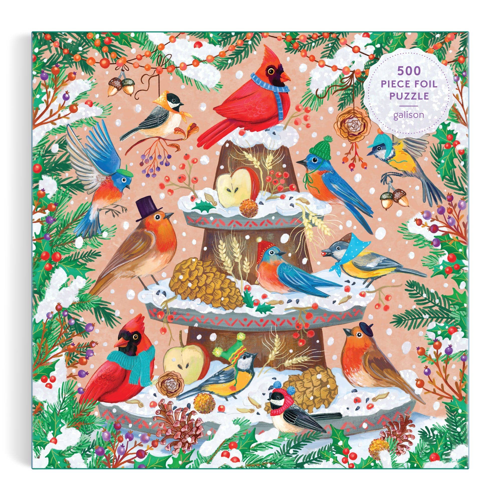 Festive Feathers 500 Piece Foil Puzzle - 0
