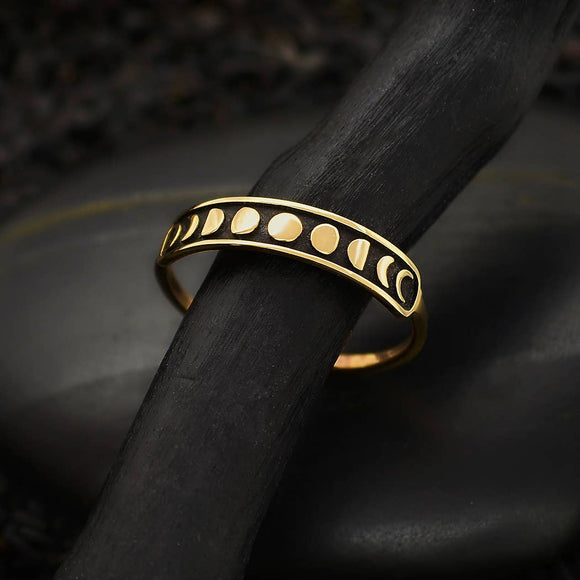 Moon Phases Bronze Ring