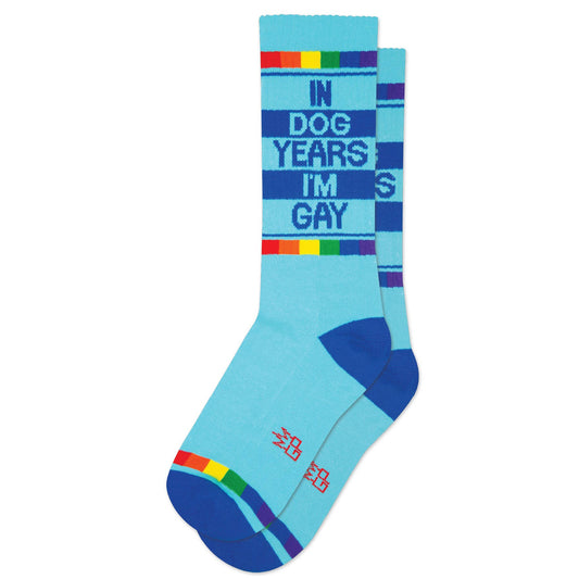 In Dog Years I'm Gay Gym Crew Socks