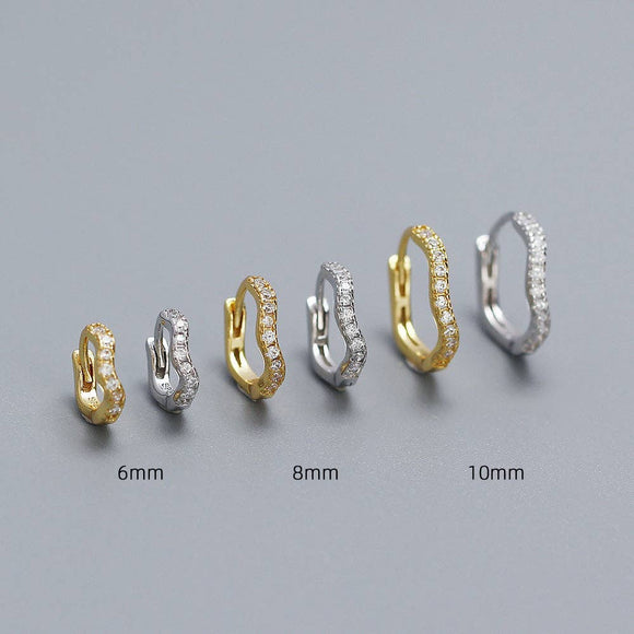 Dainty Sea Wave Hoop Earrings