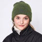 Vertical Contrast Stripe Cuff Beanie