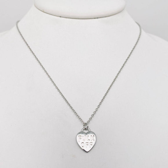 FUCK OFF Heart Pendant Necklace