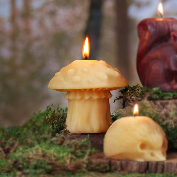 Mushroom Beeswax Candles