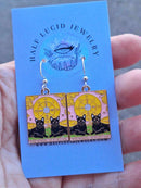 The Wheel of Fortune Tarot Kitty Earrings-2