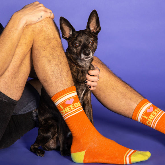 I <3 Cheese Gym Crew Socks