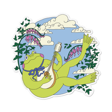 Strumming Frog Sticker