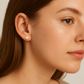 Dainty Heart Stud Earrings - 0