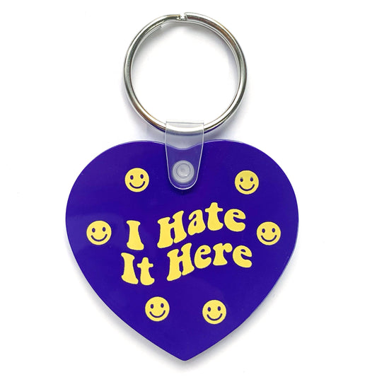 I Hate It Here Heart Vinyl Keychain