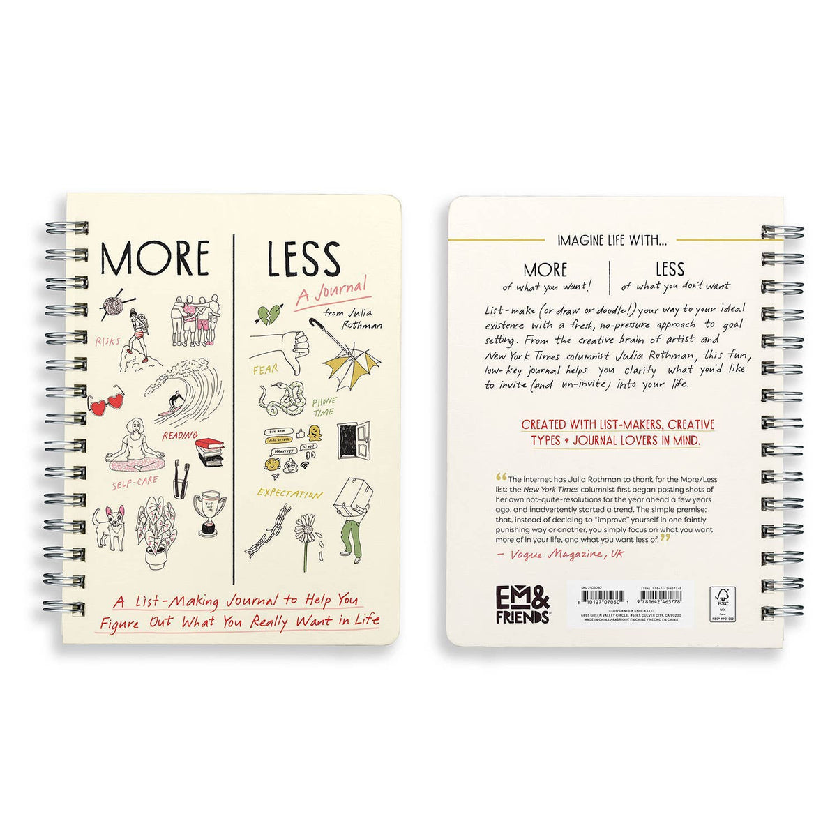 More/Less Julia Rothman Guided Journal | Agora Makers Market