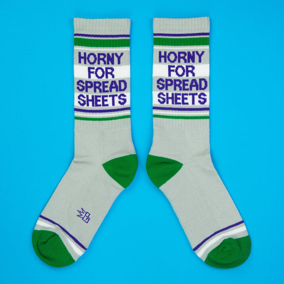 Horny For Spread Sheets Gym Crew Socks
