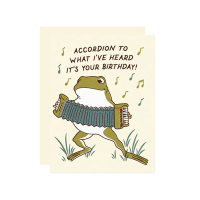 Accordion Frog Birthday Card
