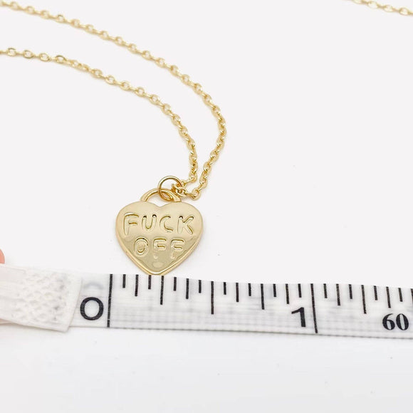 FUCK OFF Heart Pendant Necklace