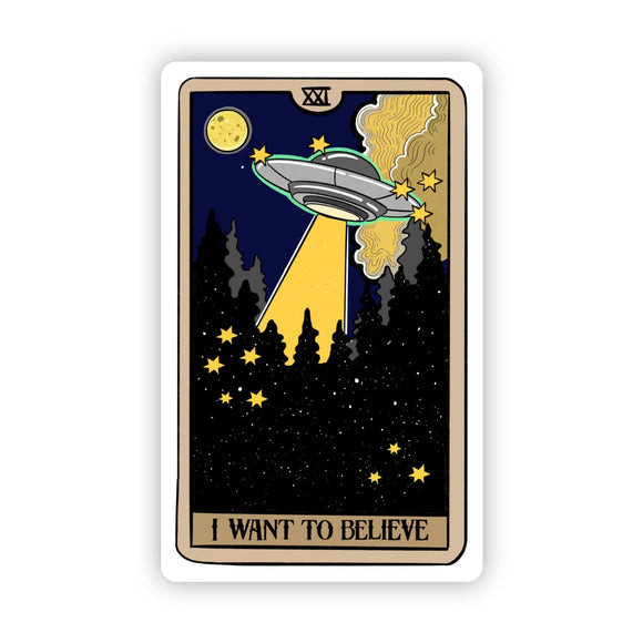 I Want To Believe UFO Tarot Sticker