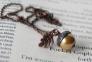 Honey and Copper Pearl Acorn Necklace-2