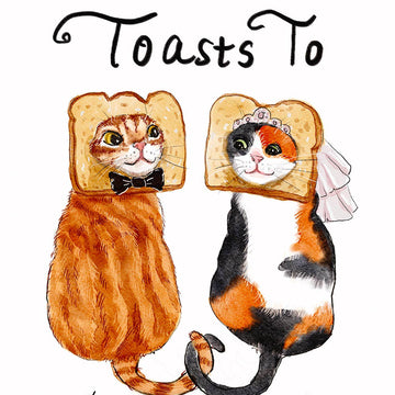 Toasts Cats Wedding Card - 0