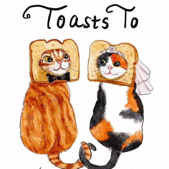 Toasts Cats Wedding Card