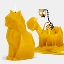 PyroPet Kisa Cat Skeleton Candle - Mustard Yellow-1
