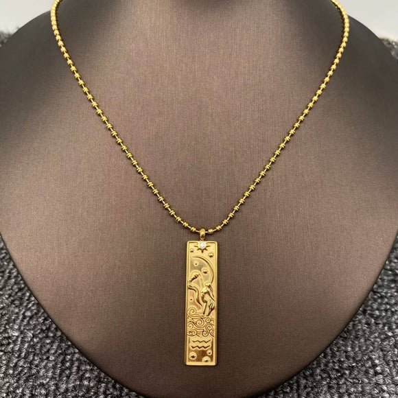 Rectangular Zodiac Necklace