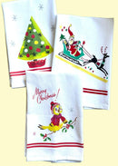 Storybook Christmas Tree Retro Tea Towel-2