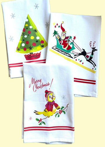 Storybook Christmas Tree Retro Tea Towel - 0
