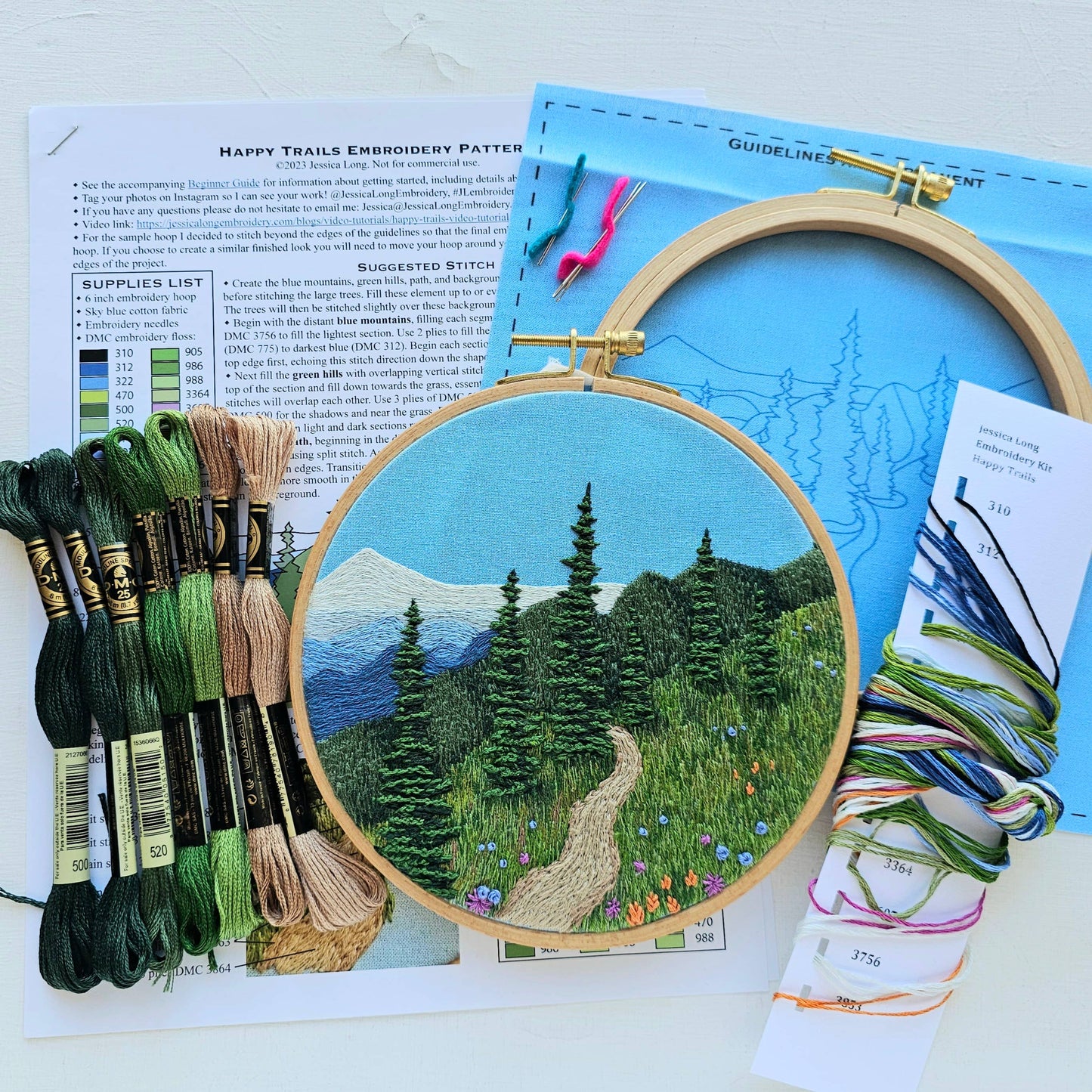 Happy Trails Landscape Embroidery Kit