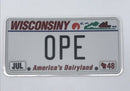 Wisconsin License Plate OPE Sticker-1
