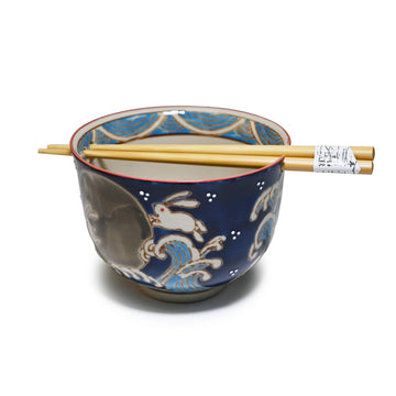Moon Rabbit Bowl w/ Chopsticks - 0
