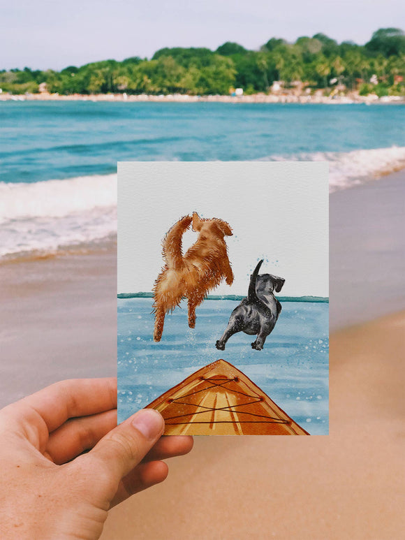 Boat Dogs Birthday Card