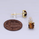 Tiger's Eye Stud Earrings-4