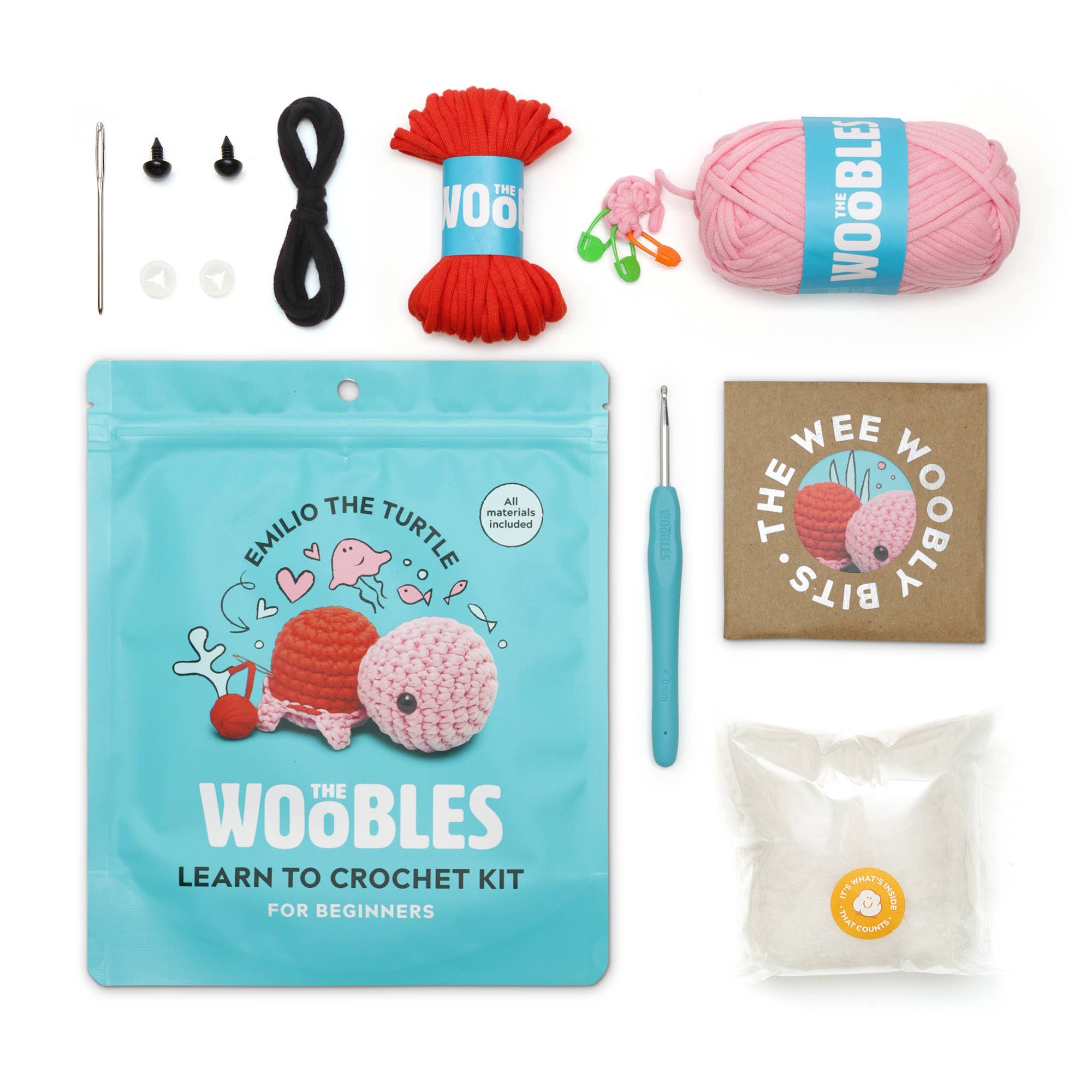 Emilio the Turtle (Pink) Beginner Crochet Kit - 0