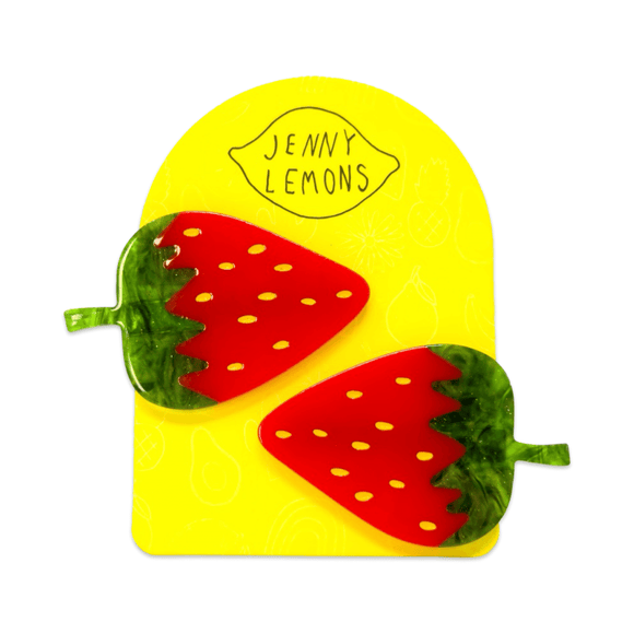Strawberry Alligator Hair Clip Set
