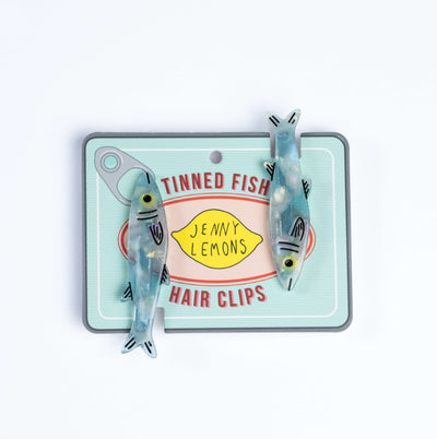 Blue Sardine Alligator Hair Clip Set