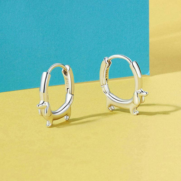 Dachshund Dog Hoop Earrings