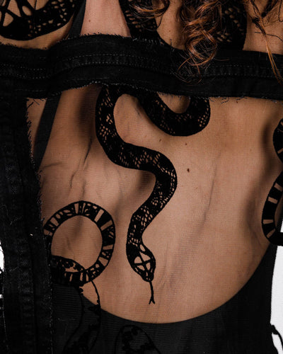 The Snake Half Lace Denim Jacket - 0