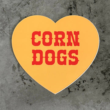 Corn Dogs Heart Sticker