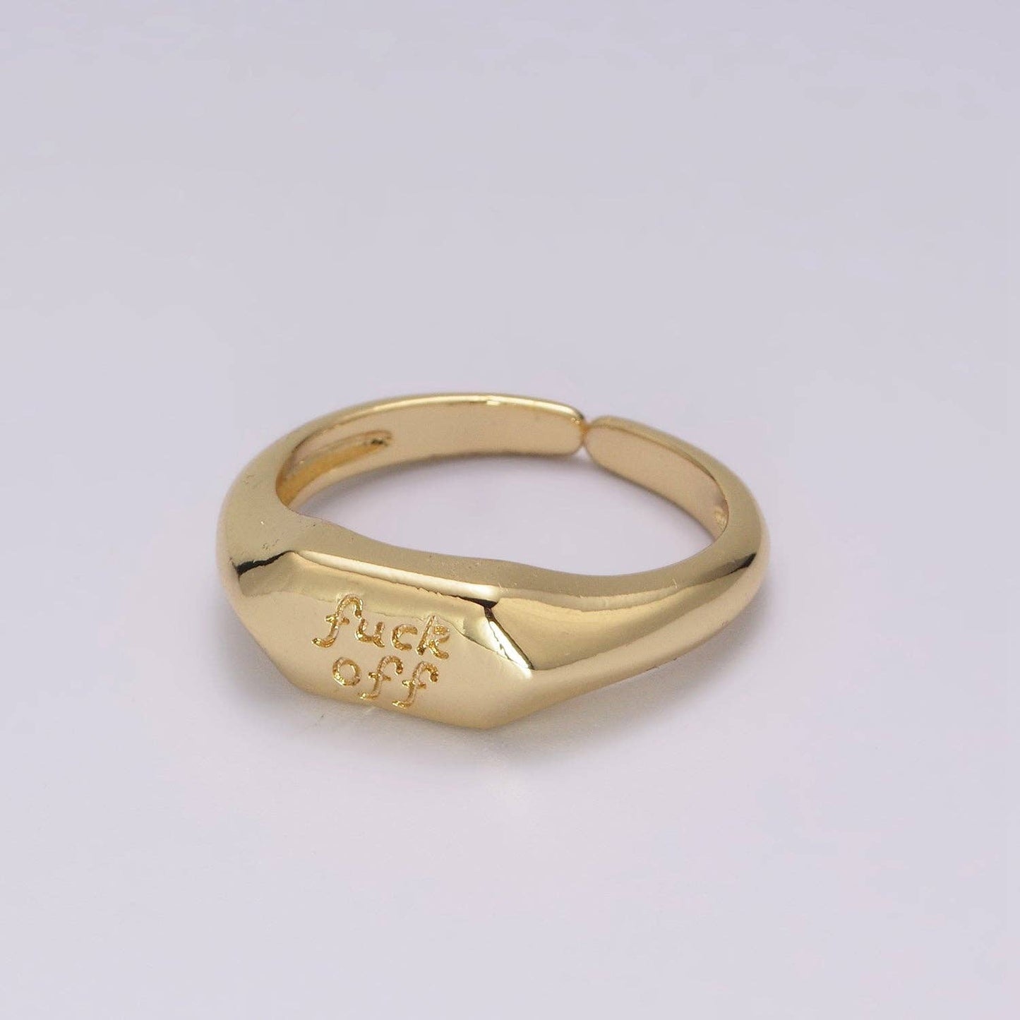 Fuck Off Adjustable Signet Ring