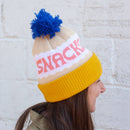 Snacks Yellow Pom Pom Beanie Hat-2