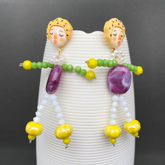 Circus Resin Clown Earrings