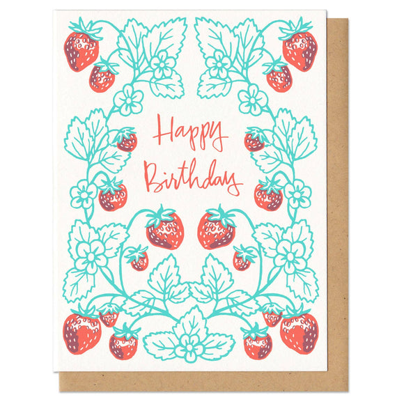 Birthday Strawberries Greeting Card