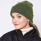 Vertical Contrast Stripe Cuff Beanie