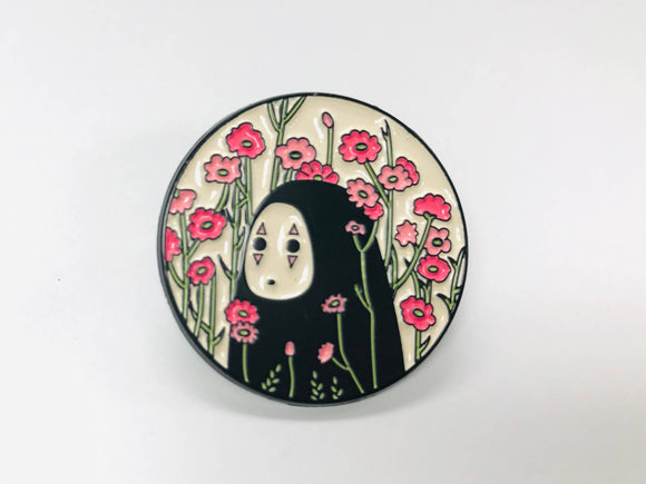 No Face Flower Pin