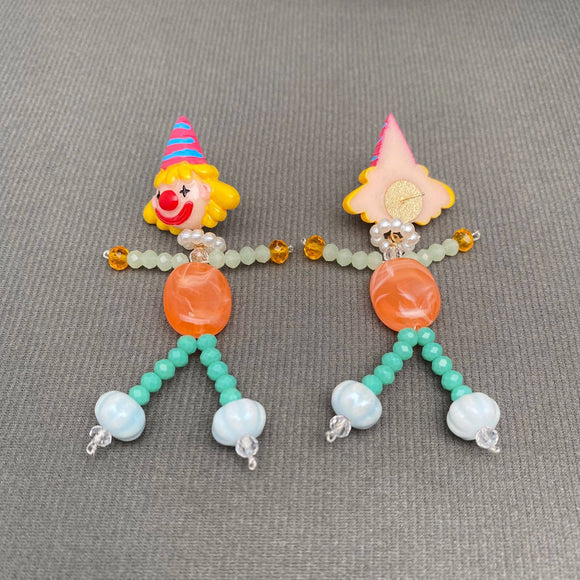 Circus Resin Clown Earrings