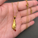 Palm Heart Charm Necklace-1