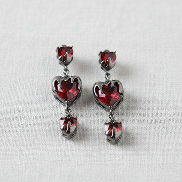 Dark Heart Tassel Earrings
